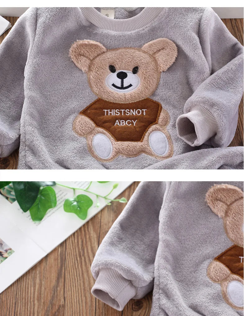 Children's Winter Pajamas – Flannel and Fleece with Bear
