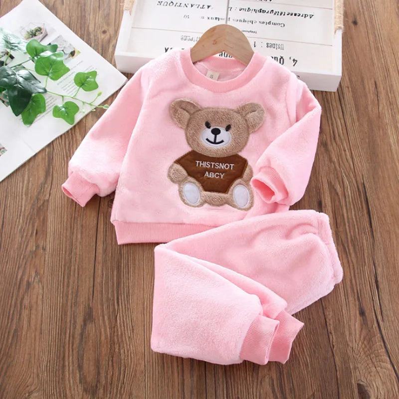 Children's Winter Pajamas – Flannel and Fleece with Bear