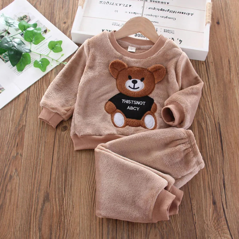 Children's Winter Pajamas – Flannel and Fleece with Bear