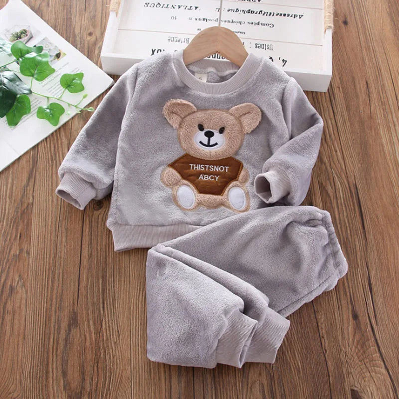 Children's Winter Pajamas – Flannel and Fleece with Bear
