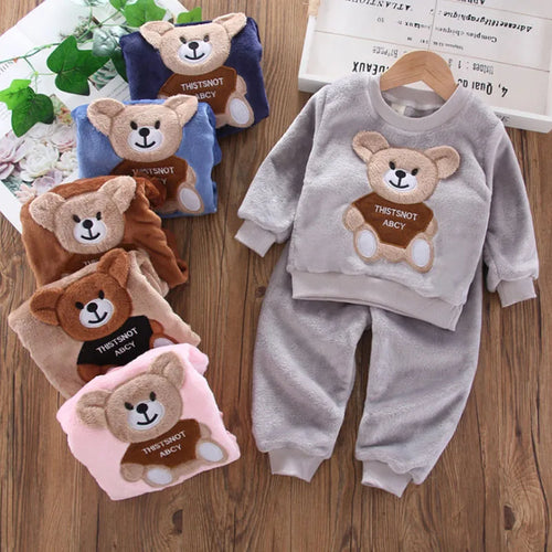 Children's Winter Pajamas – Flannel and Fleece with Bear