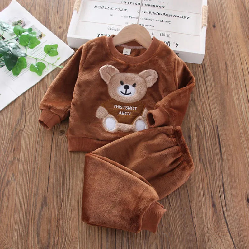 Children's Winter Pajamas – Flannel and Fleece with Bear