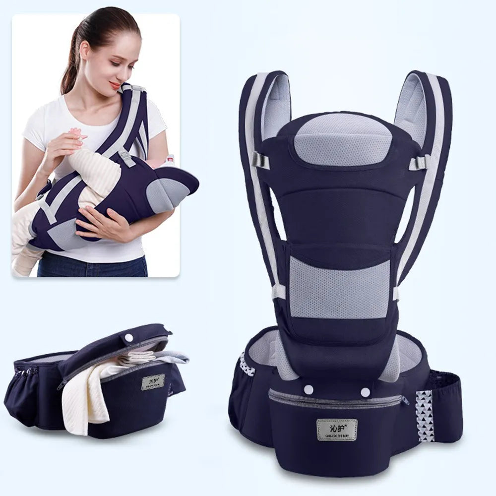 Ergonomic Baby Carrier – Hipseat Front & Back Backpack