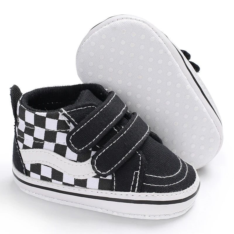 0-18M Newborn Baby Shoes for Boys First Walker Classic Canvas Casual Sports Shoes Soft Sole Comfortable Walking Shoes