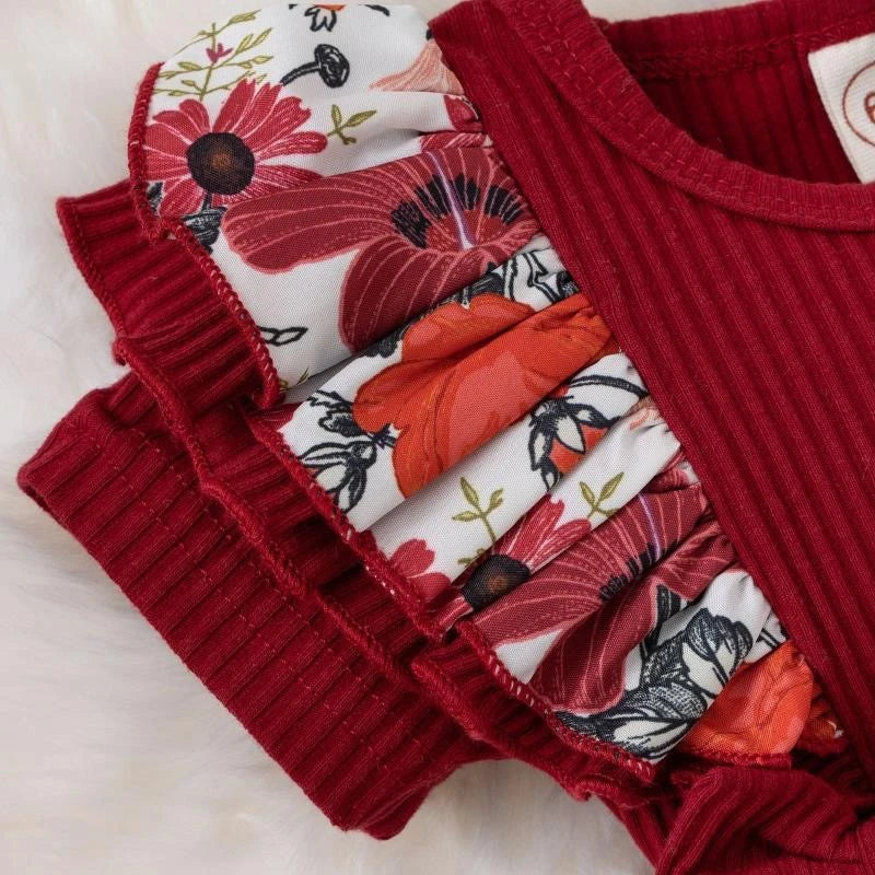 Girls Summer Dress Jumpsuit – Floral Cotton