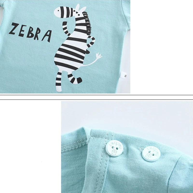 Boy's Summer Set – T-Shirt + Zebra Shorts 1-6 Years