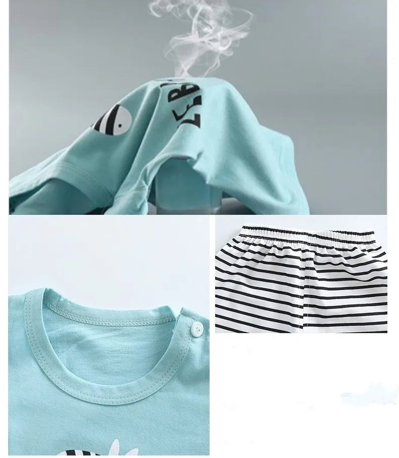 Boy's Summer Set – T-Shirt + Zebra Shorts 1-6 Years