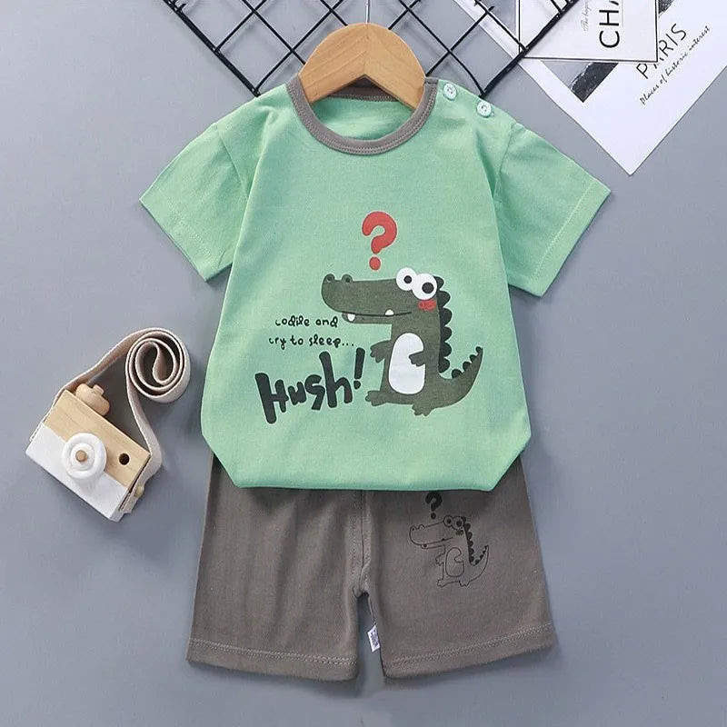 Boy's Summer Set – T-Shirt + Zebra Shorts 1-6 Years
