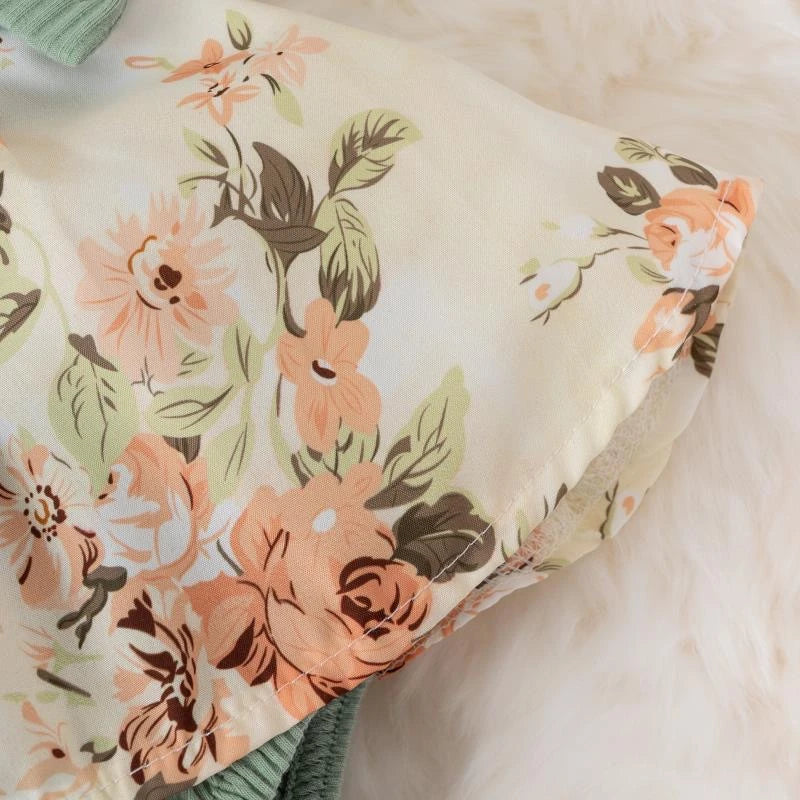 Girls Summer Dress Jumpsuit – Floral Cotton