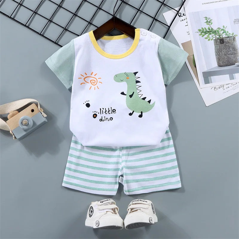 Boy's Summer Set – T-Shirt + Zebra Shorts 1-6 Years