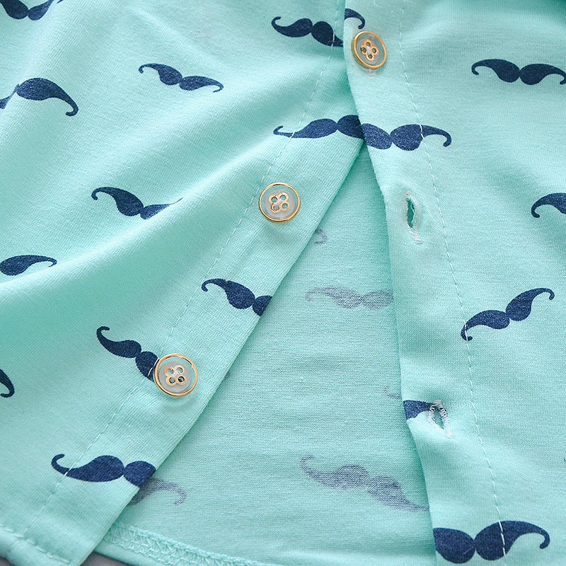 Boy's Summer Set – Printed Shirt + Shorts