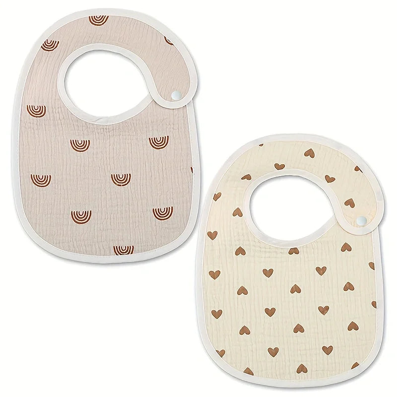 Charming Cotton Baby Bibs Set - Waterproof & Stylish