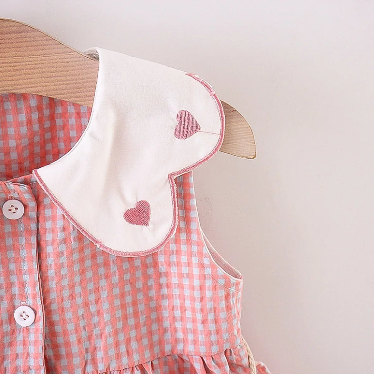 Girls Summer Set – Plaid Top + Skirt with Bag