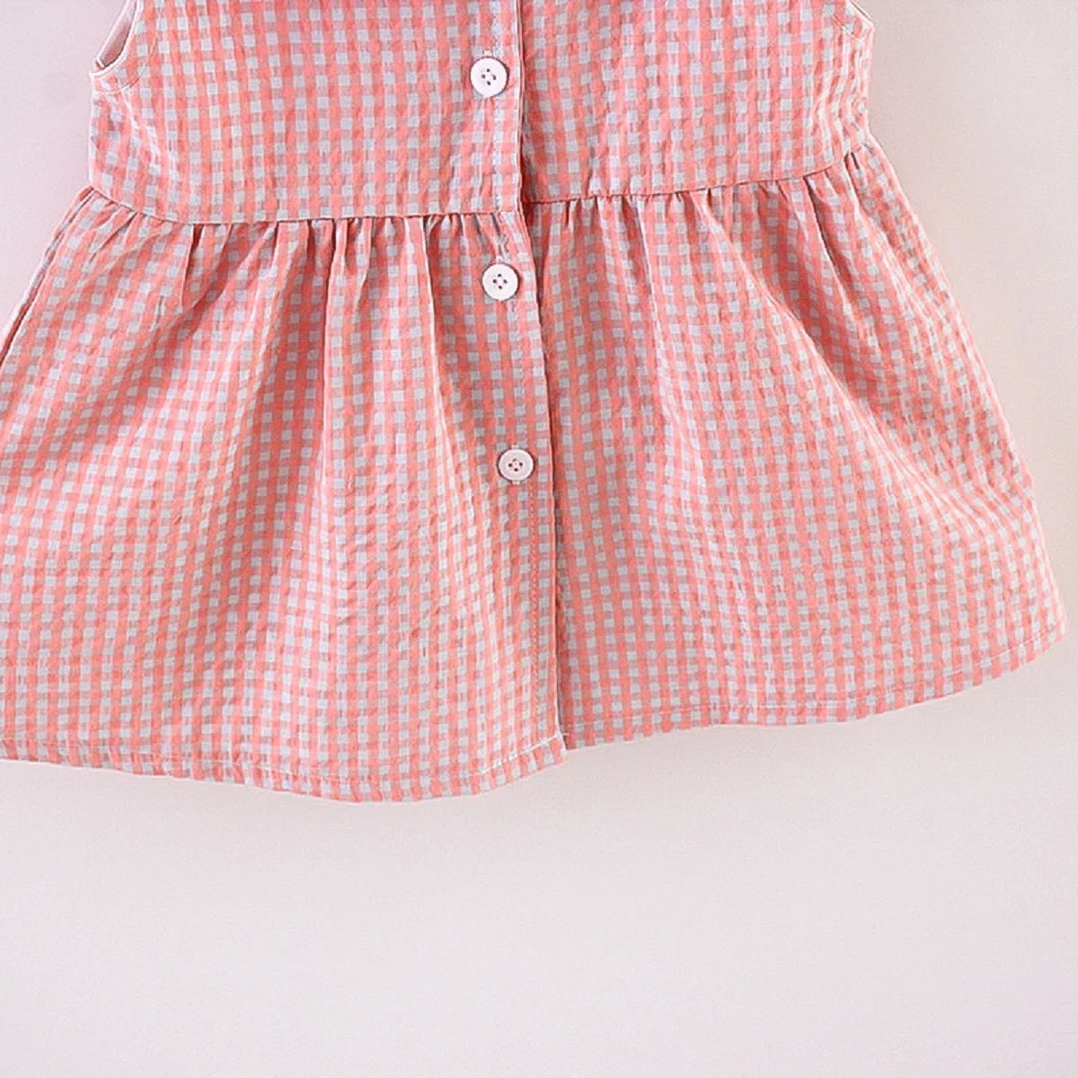 Girls Summer Set – Plaid Top + Skirt with Bag
