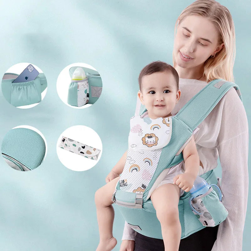 Ergonomic Baby Carrier – Hipseat Front & Back Backpack