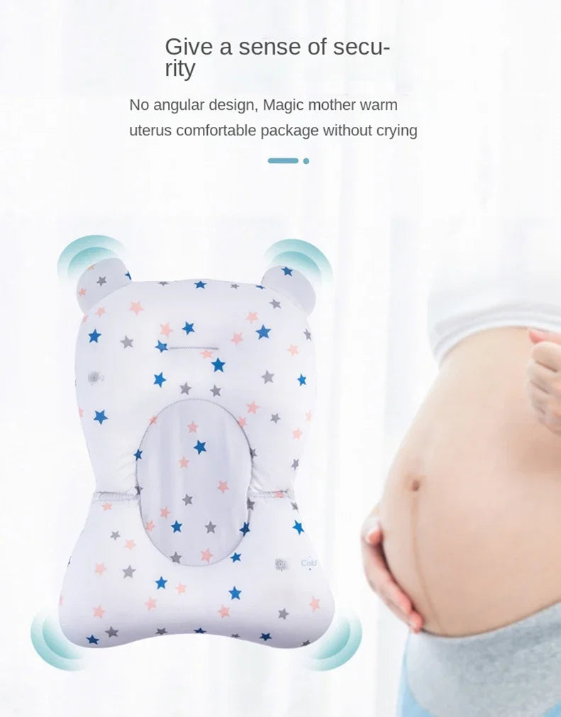 Baby Bath Seat Support Mat Foldable Bath Tub Pad & Chair Newborn Bathtub Pillow Infant Anti-Slip Soft Comfort Body Cushion