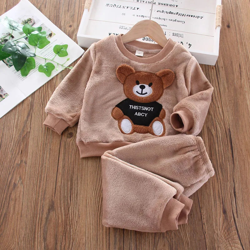 Children's Winter Pajamas – Flannel and Fleece with Bear