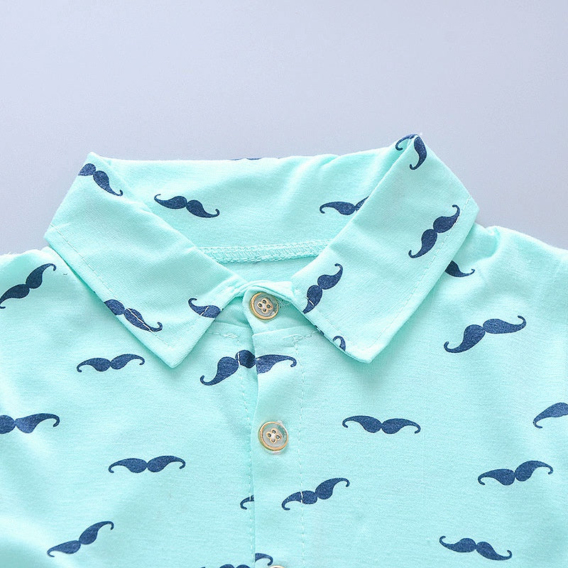 Boy's Summer Set – Printed Shirt + Shorts