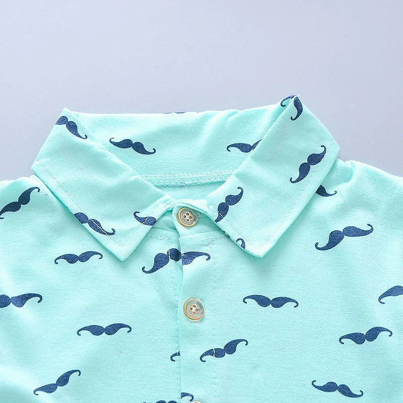 Boy's Summer Set – Printed Shirt + Shorts