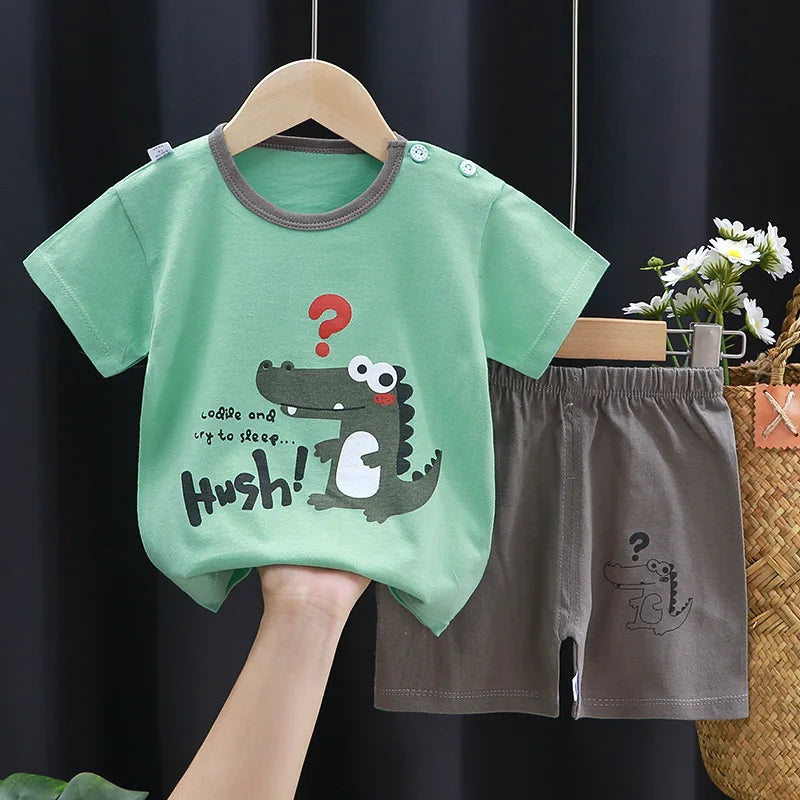 Children's Cotton Set – T-Shirt + Fun Shorts