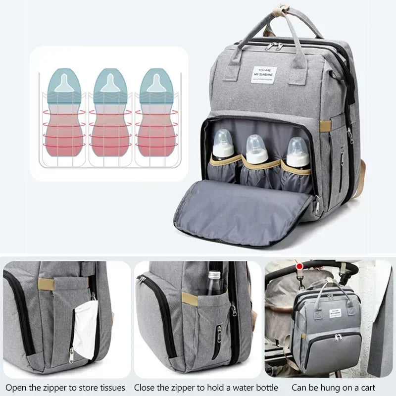 3-in-1 Maternity Backpack – Portable Crib & Changing Table