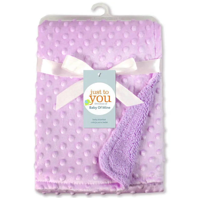 Baby Blanket & Swaddling Newborn Thermal Soft Fleece Blanket Winter Solid Bedding Set Cotton Quilt Infant Bedding Swaddle Wrap