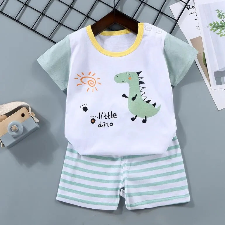 Boy's Summer Set – T-Shirt + Zebra Shorts 1-6 Years