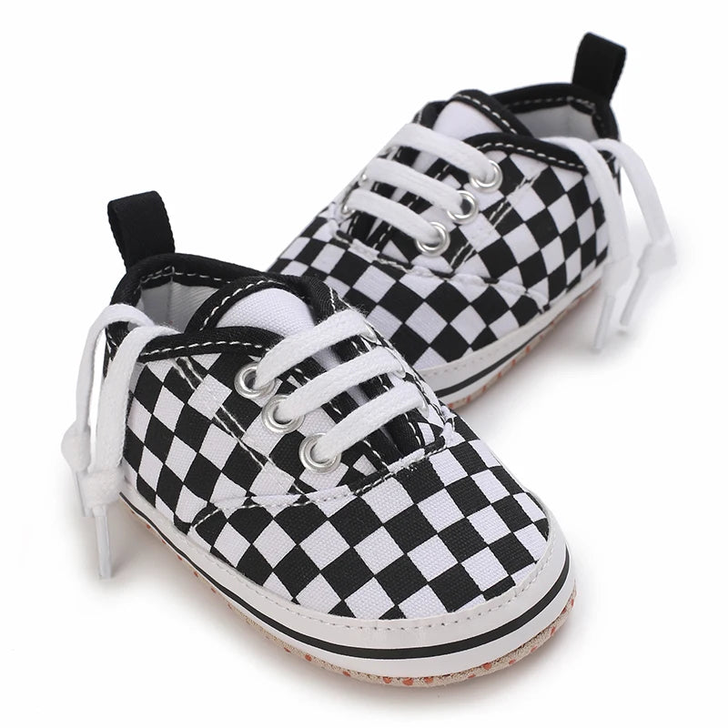 0-18M Newborn Baby Shoes for Boys First Walker Classic Canvas Casual Sports Shoes Soft Sole Comfortable Walking Shoes