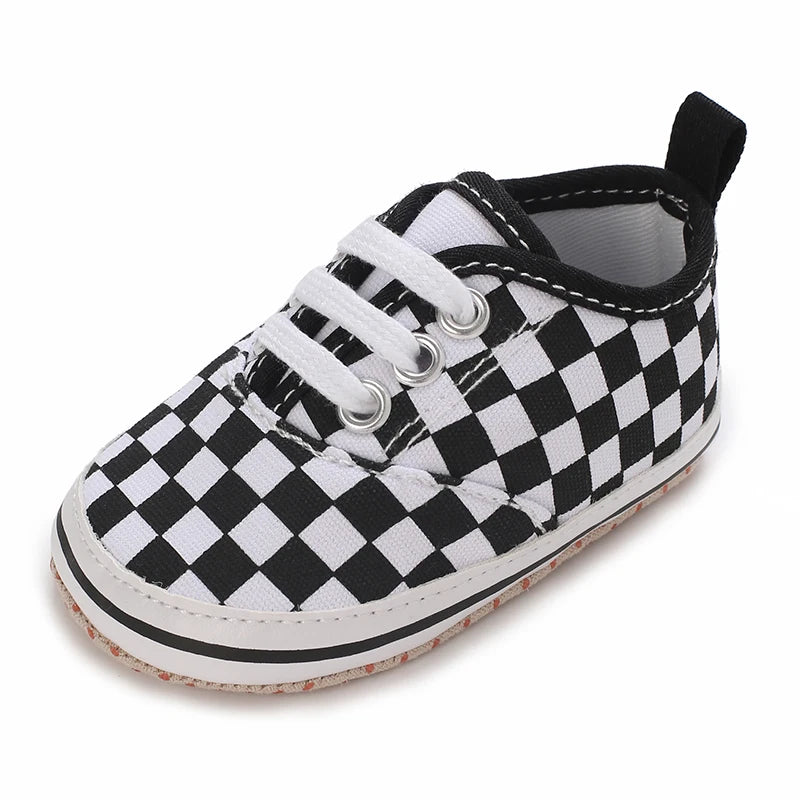 0-18M Newborn Baby Shoes for Boys First Walker Classic Canvas Casual Sports Shoes Soft Sole Comfortable Walking Shoes