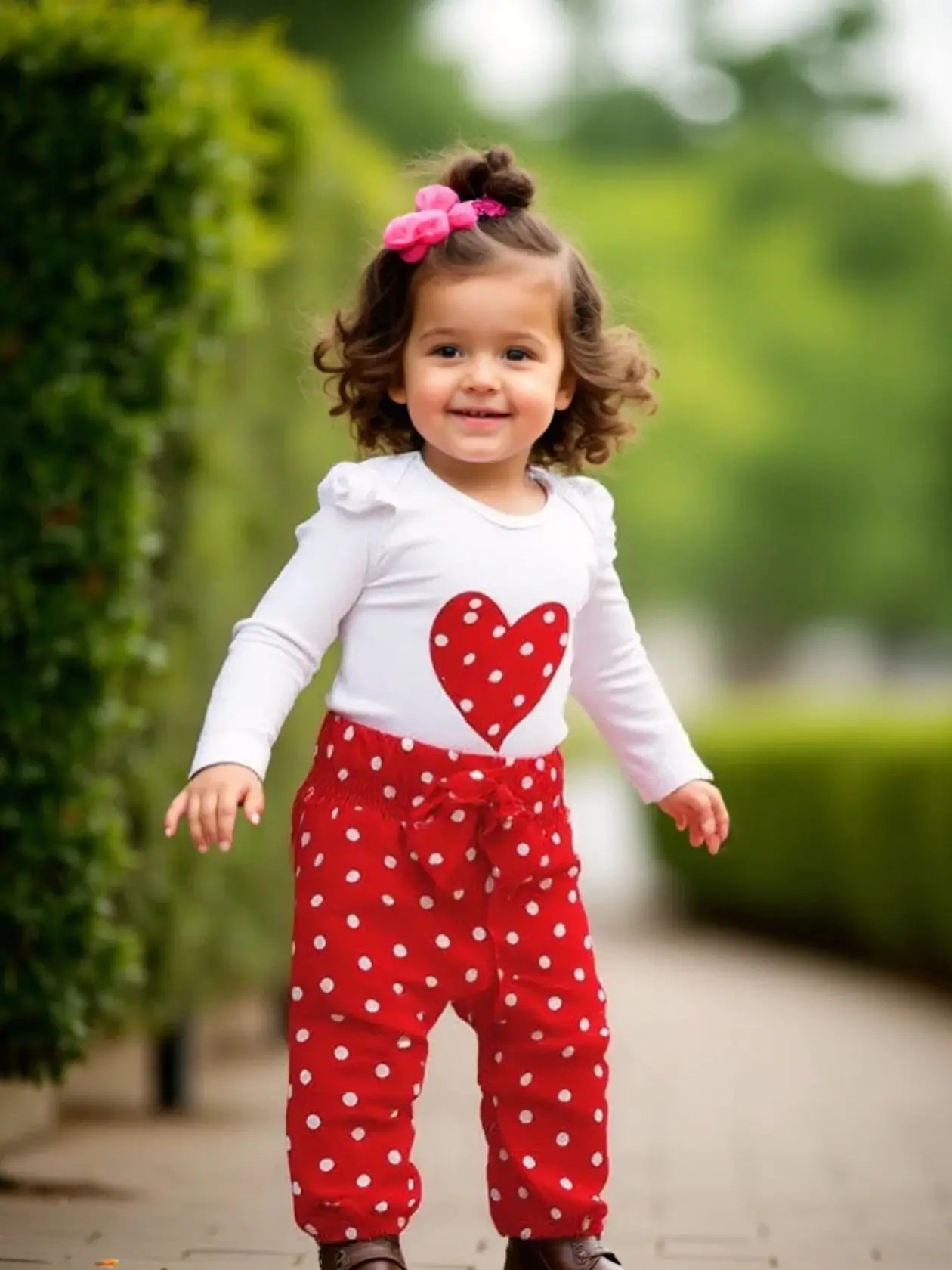 3-Piece Baby Girl Set – Romper + Pants + Headband