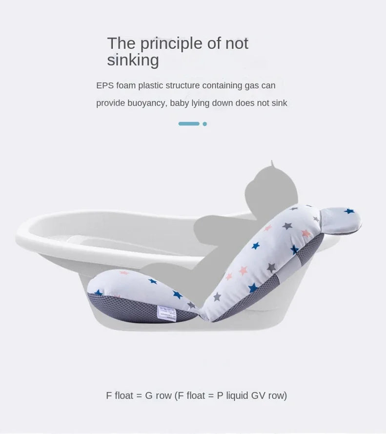 Baby Bath Seat Support Mat Foldable Bath Tub Pad & Chair Newborn Bathtub Pillow Infant Anti-Slip Soft Comfort Body Cushion
