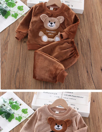 Children's Winter Pajamas – Flannel and Fleece with Bear