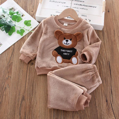 Children's Winter Pajamas – Flannel and Fleece with Bear
