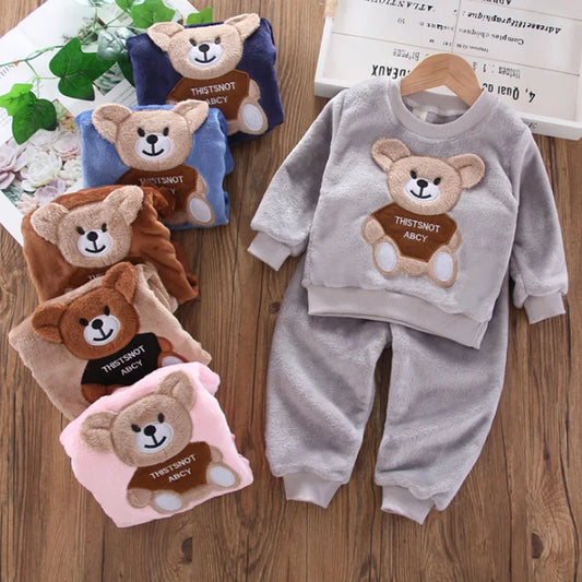 Children's Winter Pajamas – Flannel and Fleece with Bear