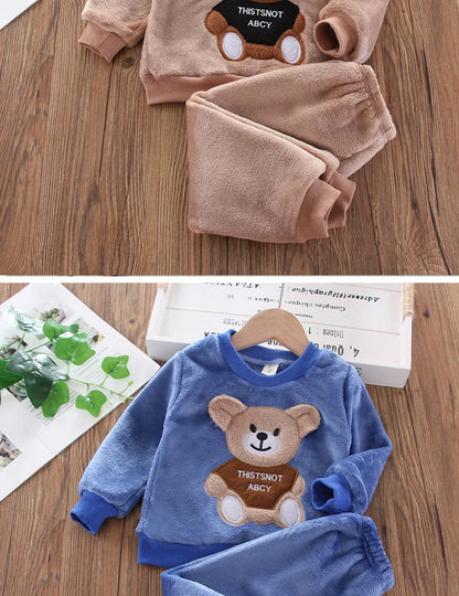 Children's Winter Pajamas – Flannel and Fleece with Bear