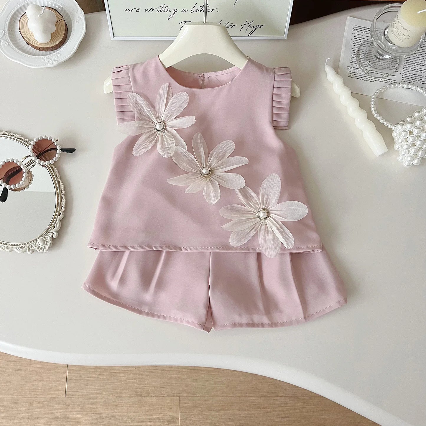 Girls' Summer Set – 2 Pieces with Little Flowers