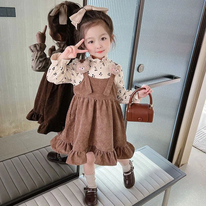 Cherry Teddy Bear Dungarees Dress
