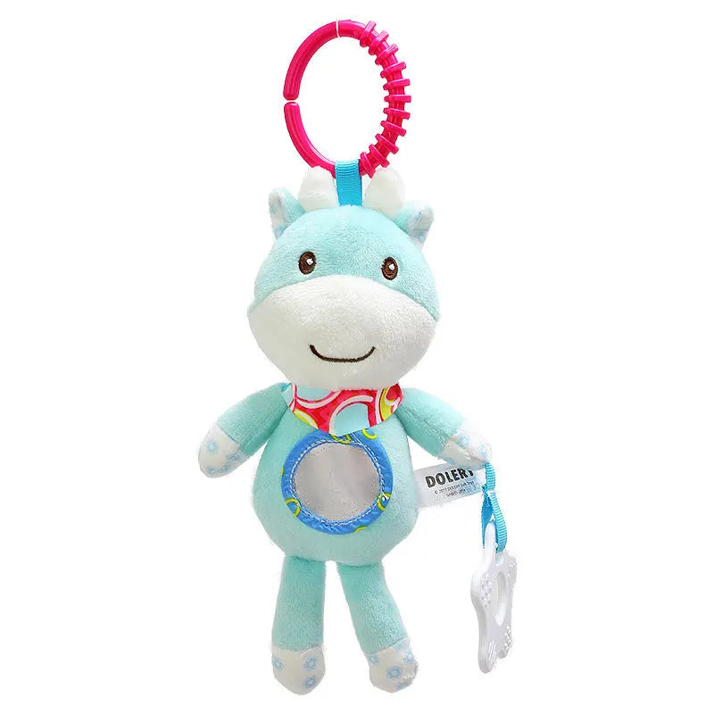 Soft Plush Animal Handbells with Teether for Babies