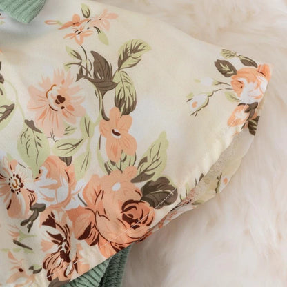 Girls Summer Dress Jumpsuit – Floral Cotton
