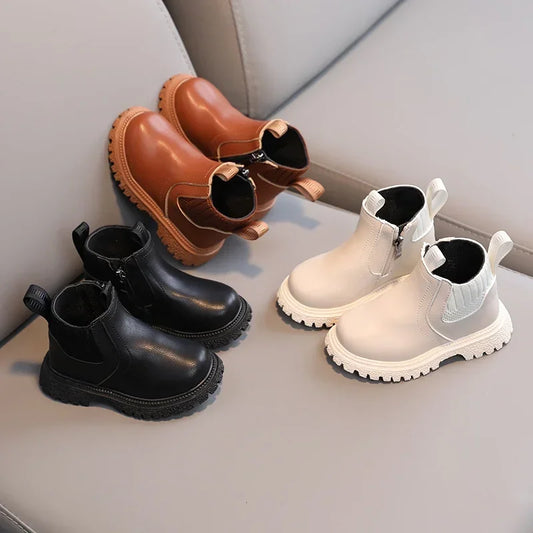 Chic Kids Leather Boots - Non-Slip Toddler Fashion
