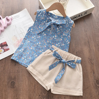 Girls Summer Set – Tank Top + 2-Piece Shorts