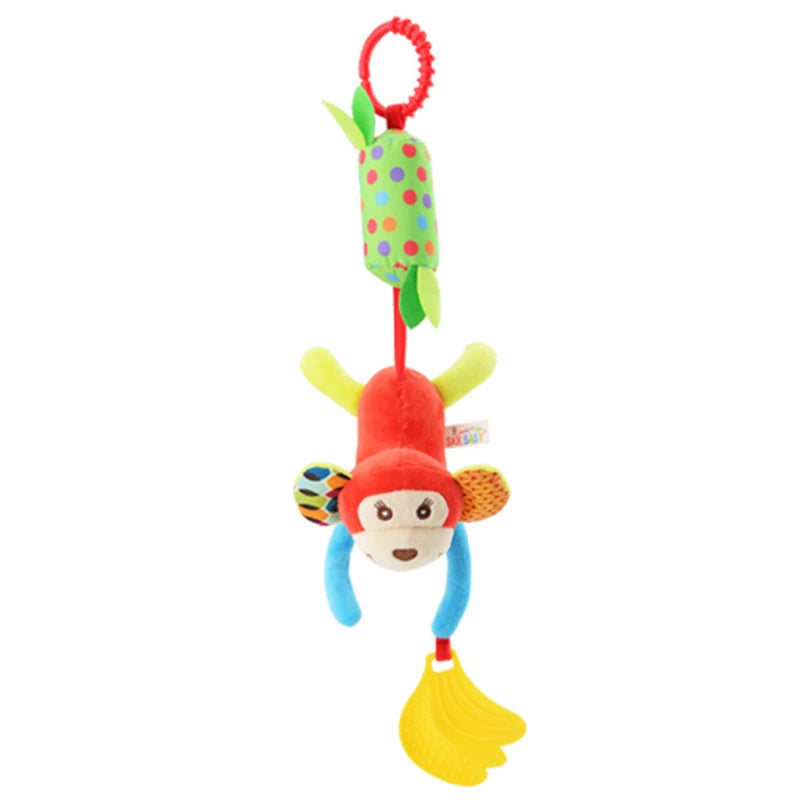 Soft Plush Animal Handbells with Teether for Babies