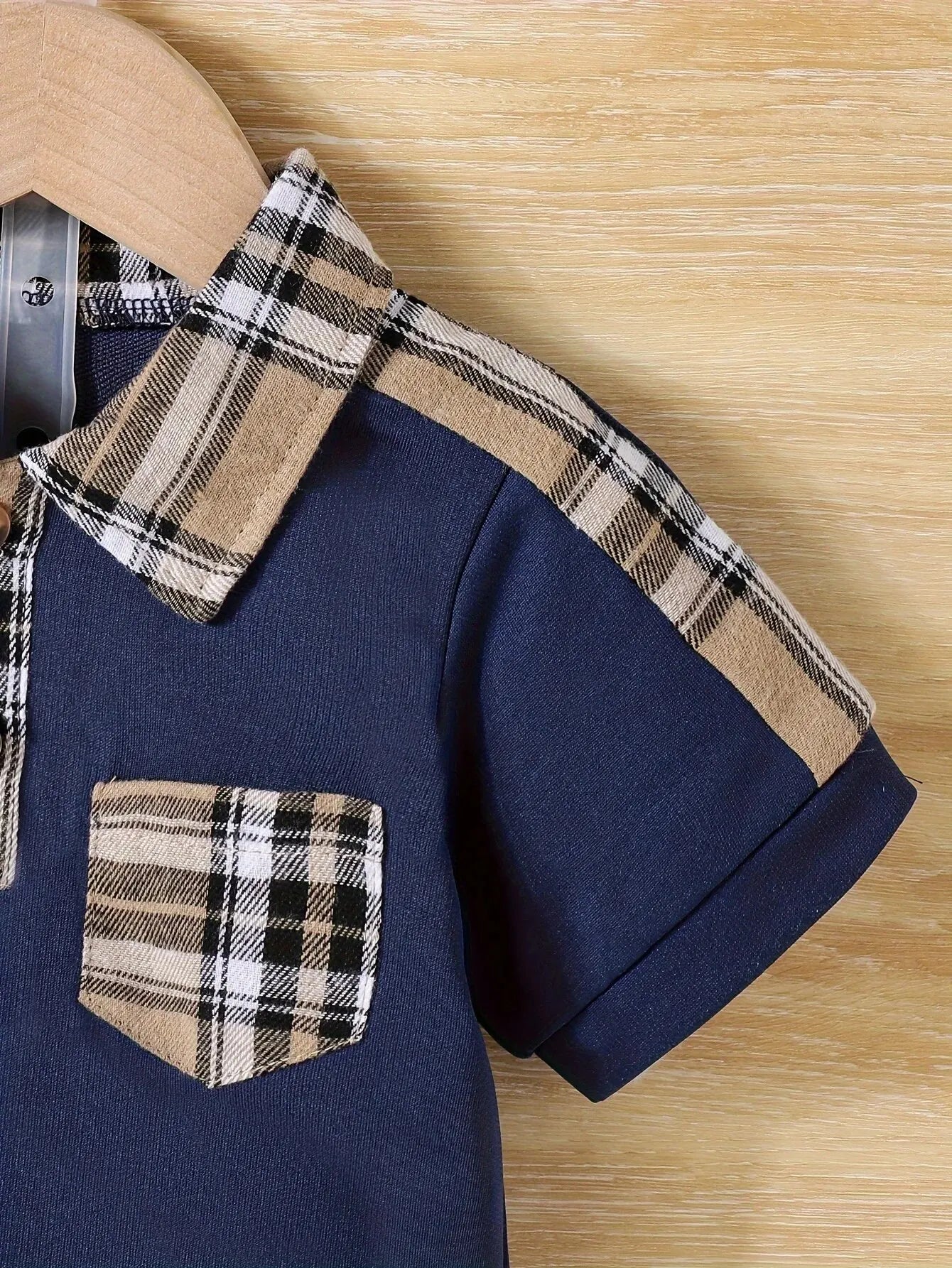 Boy's Summer Set – Plaid Shirt + Shorts