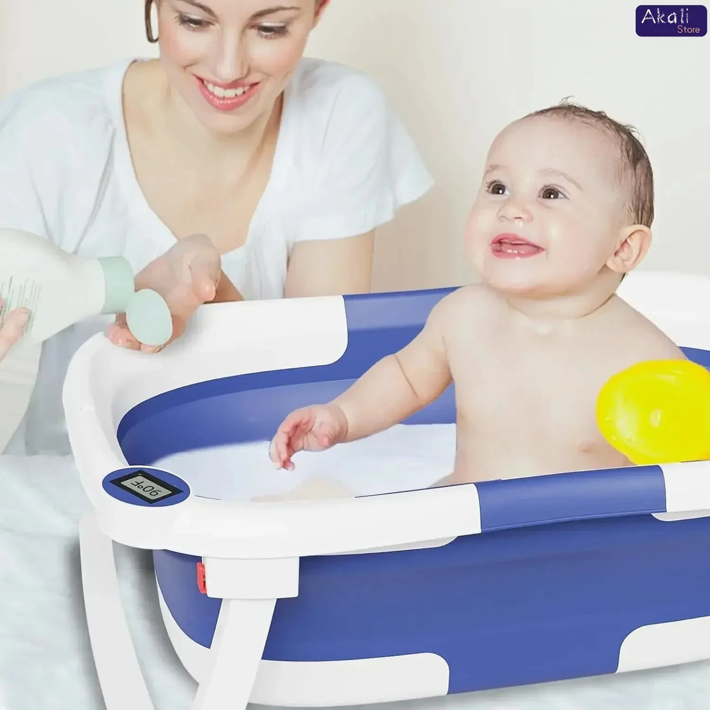 Foldable Baby Bath with Real-time Temperature Display