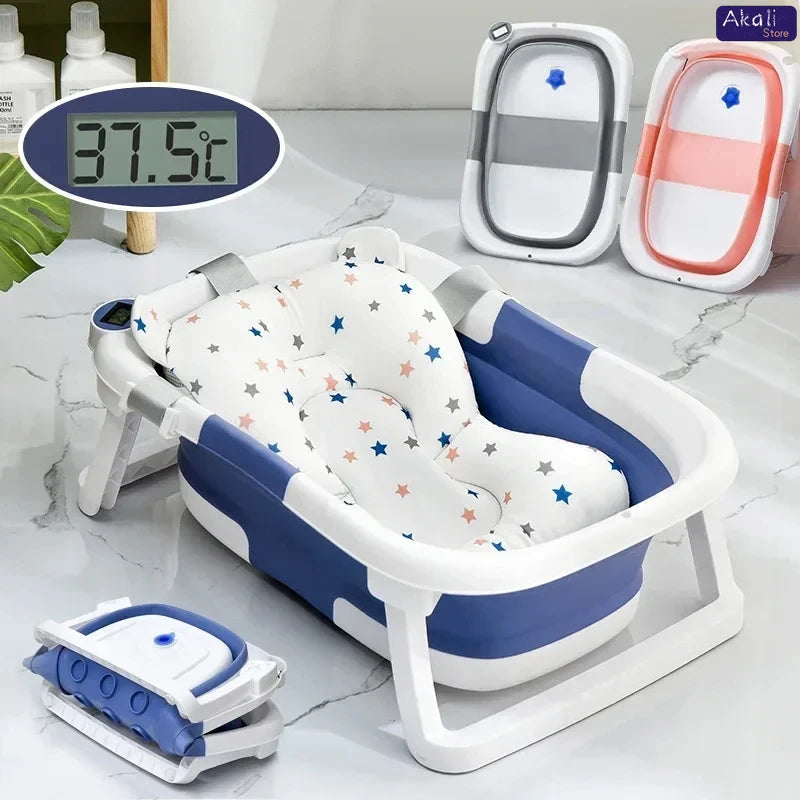 Foldable Baby Bath with Real-time Temperature Display