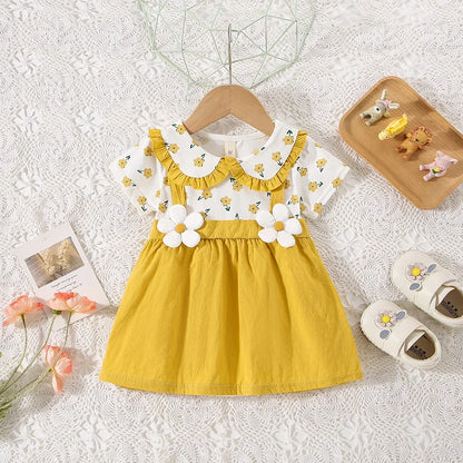 Summer Dress for Girls 0-3 Years Old – Floral Cotton