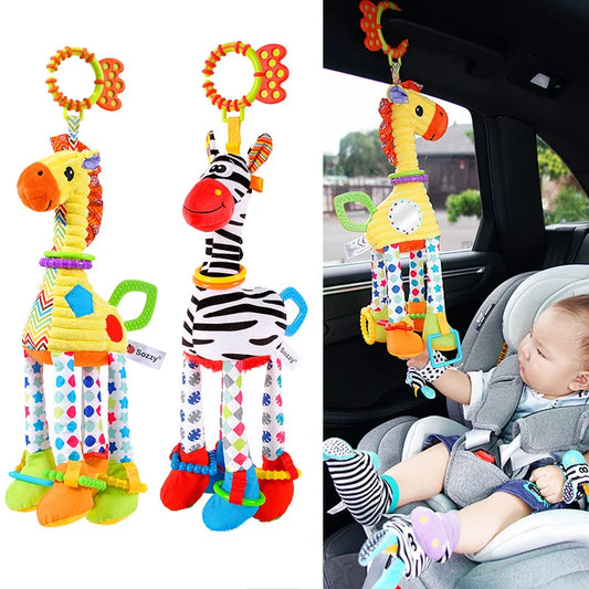 Soft Plush Animal Handbells with Teether for Babies