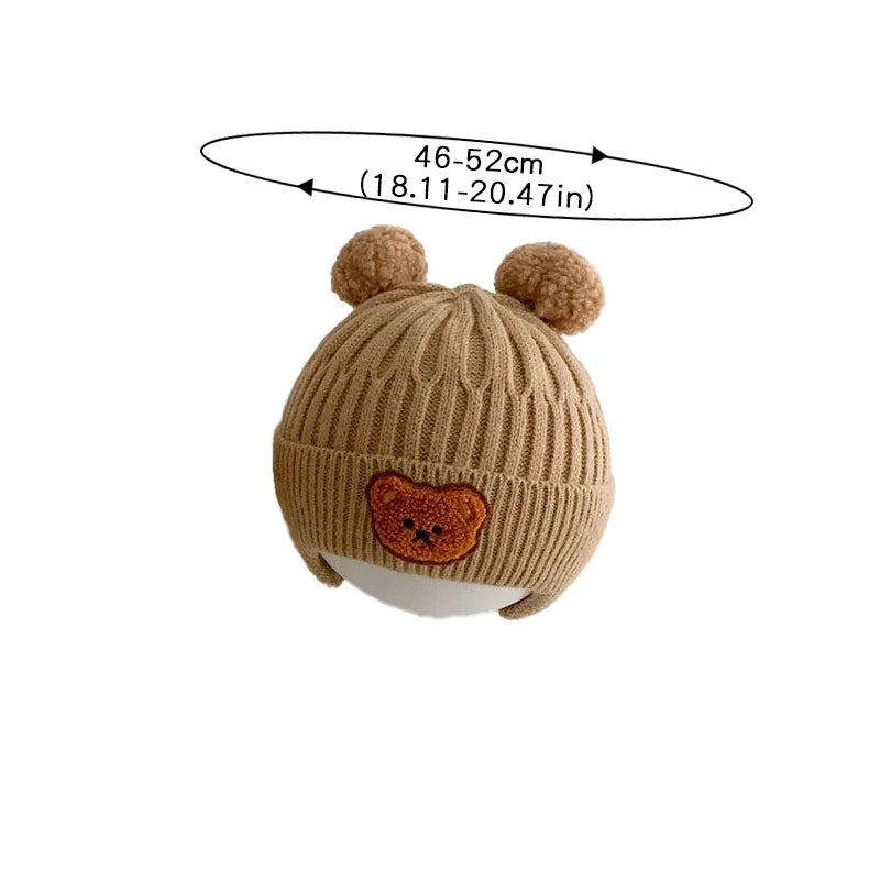 Adorable Baby Bear Ear Protection Knit Hat