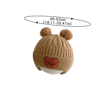 Adorable Baby Bear Ear Protection Knit Hat