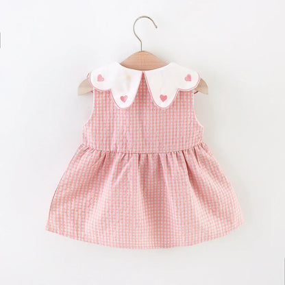 Girls Summer Set – Plaid Top + Skirt with Bag